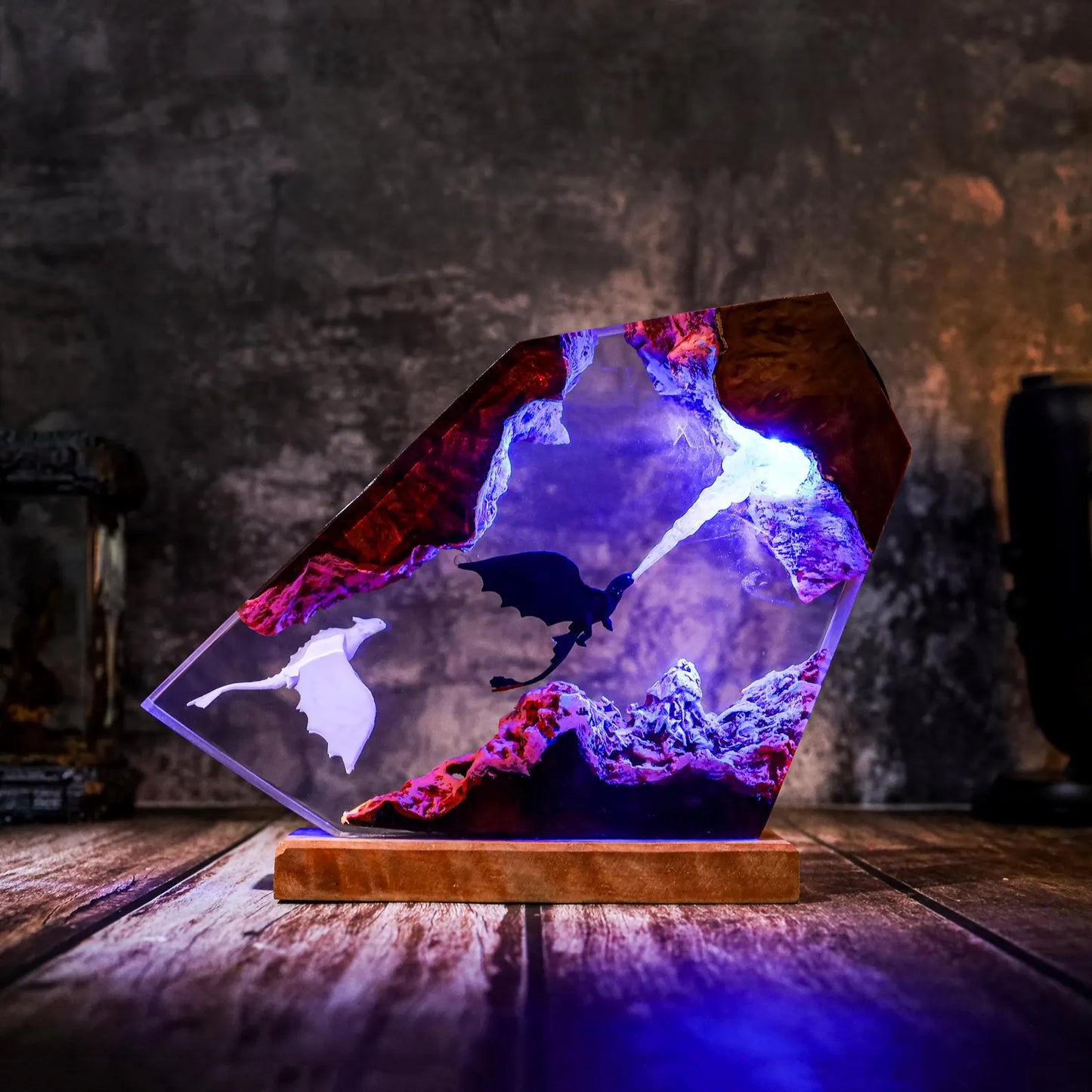 Lampe résine Dragon