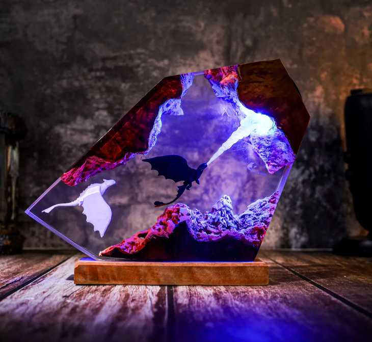 Lampe résine Dragon