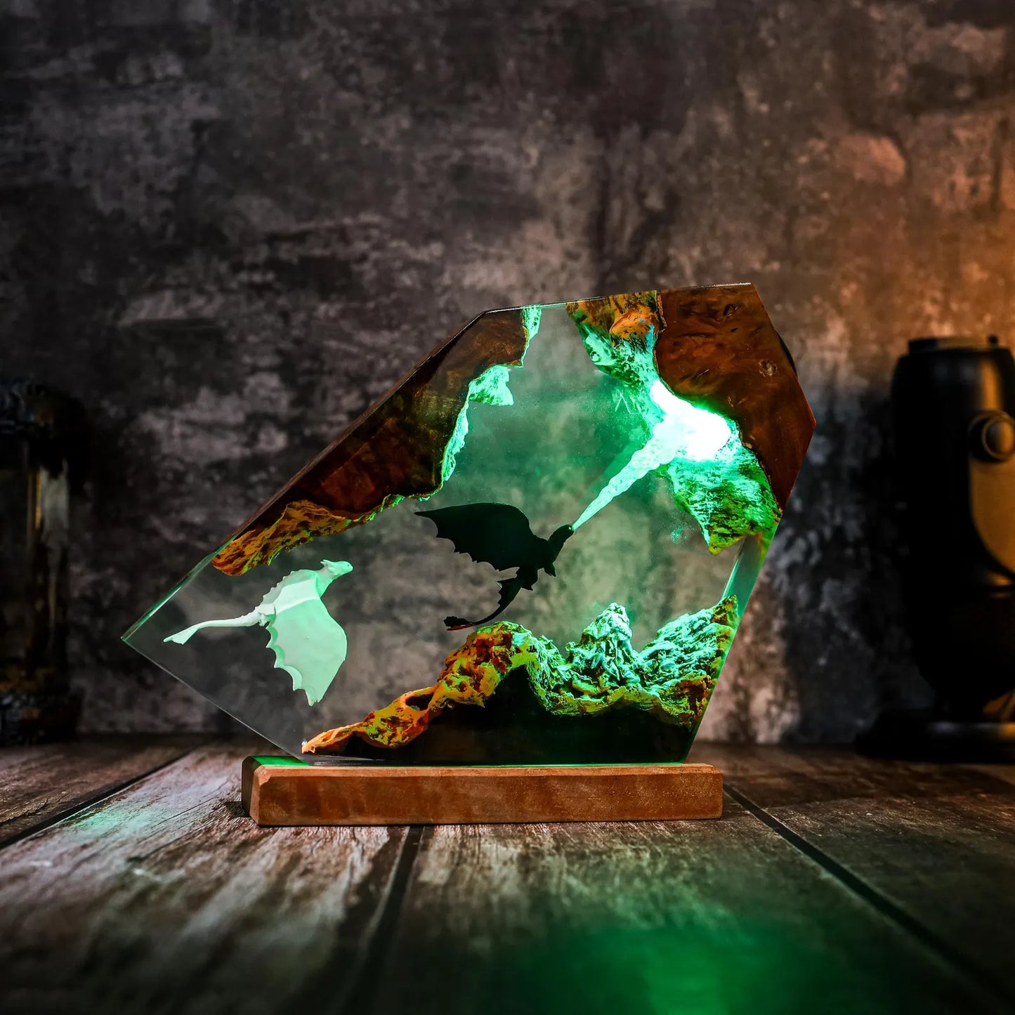 Lampe résine Dragon