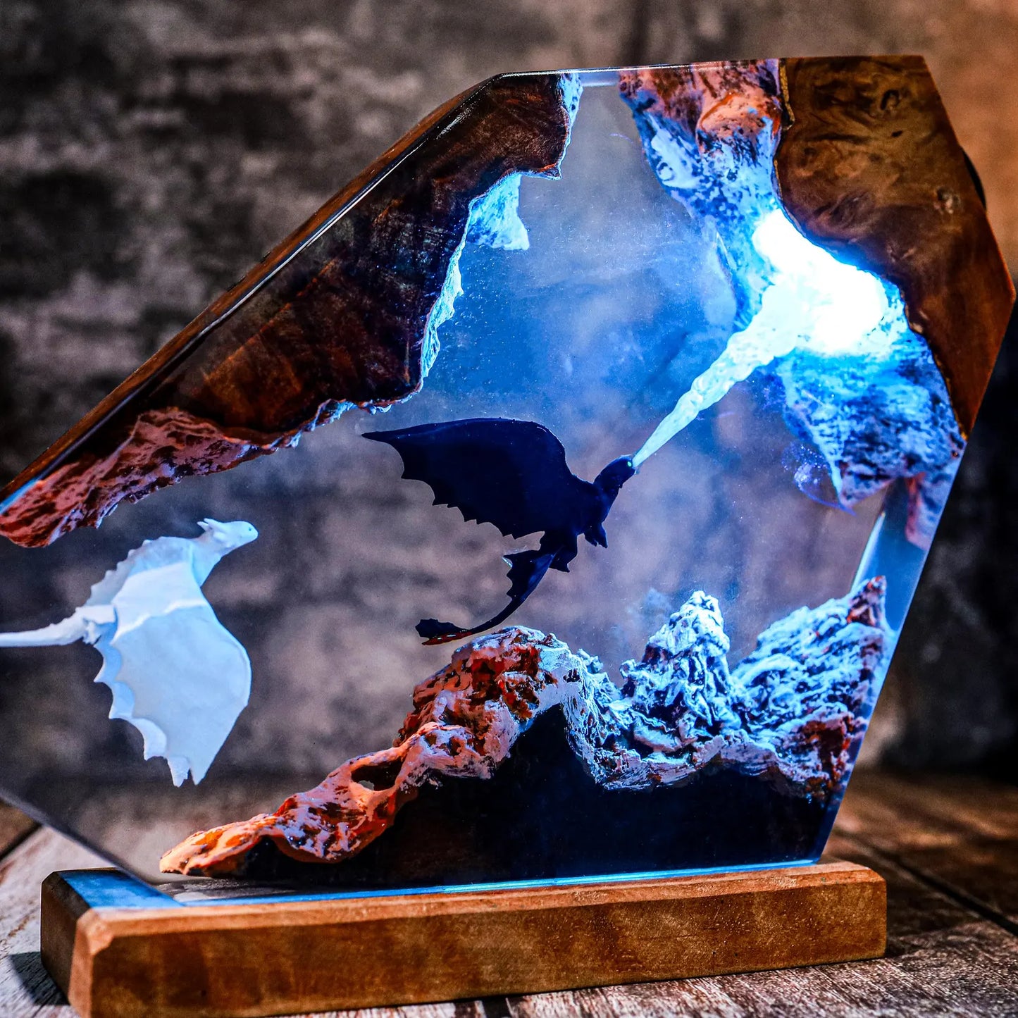 Lampe résine Dragon