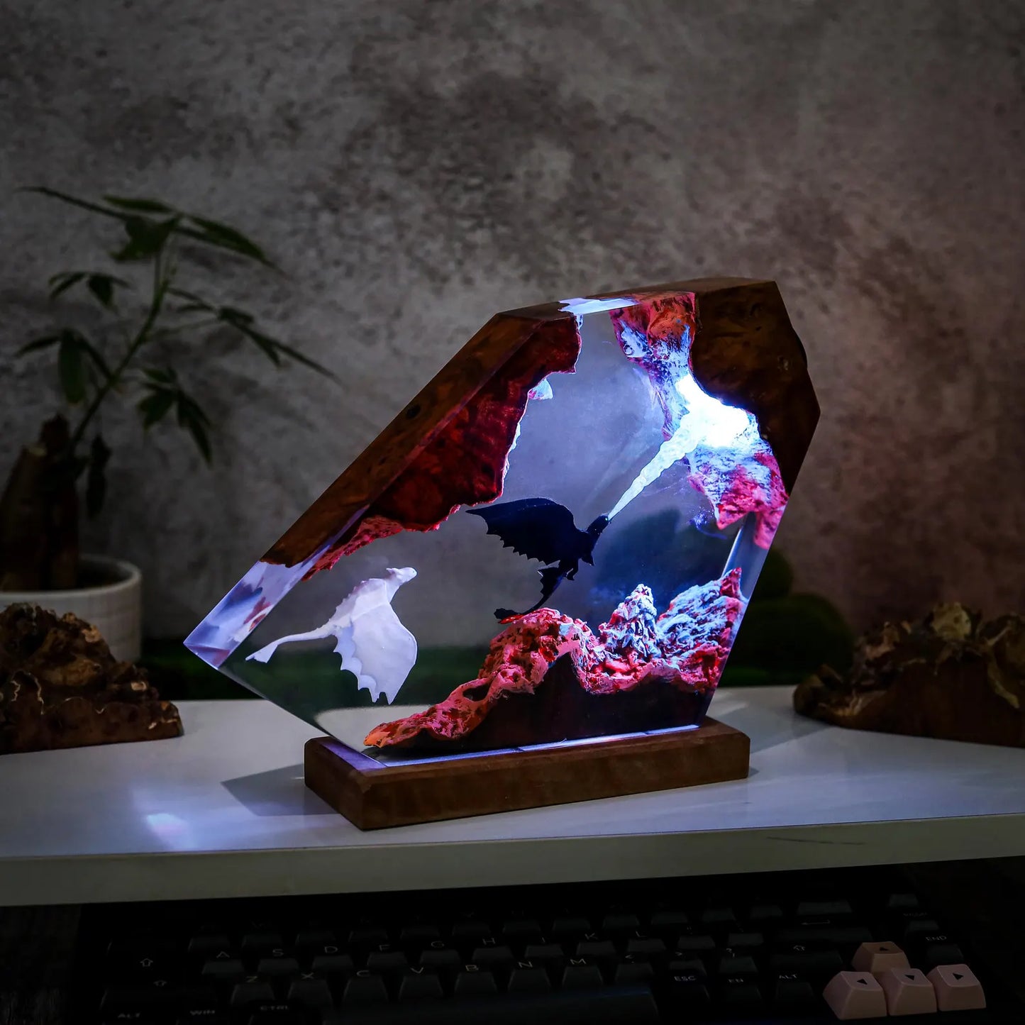 Lampe résine Dragon